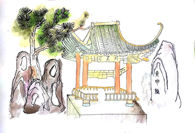 西夏王陵手绘图片